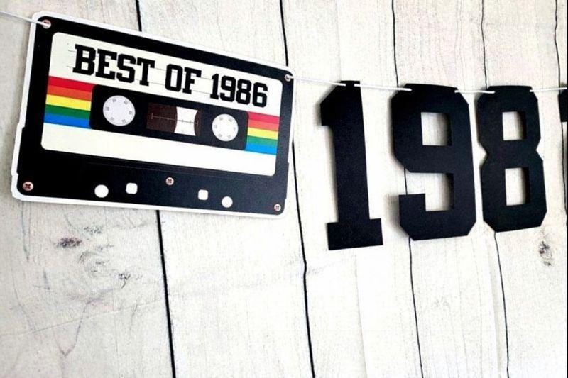 BEST OF 1986 - 40th Birthday Banner 1986 Banner 1986 Party Decorations 40th Party Decorations 40th Party Banner 40 Birthday Party Banner 80s