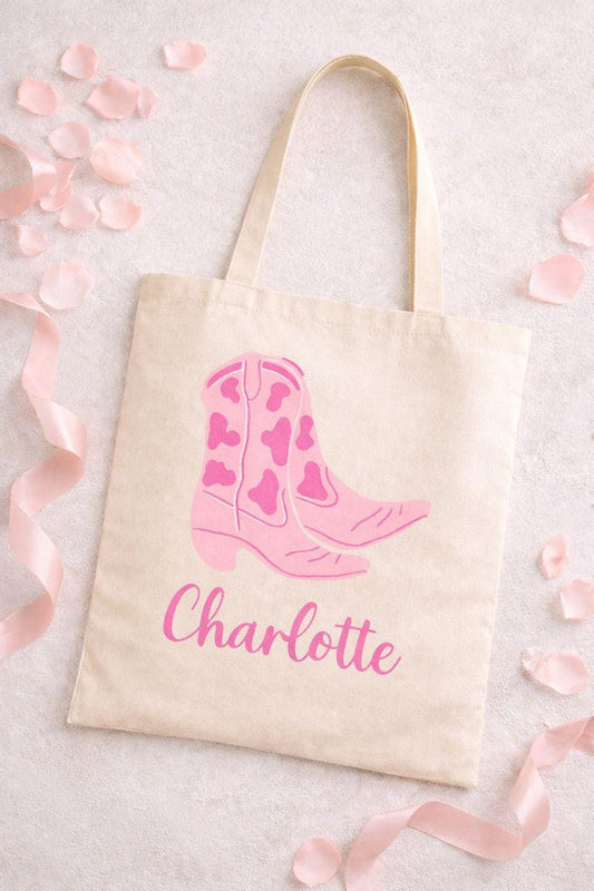 Personalized Name Tote, Bridesmaid Tote, Bridesmaids Totes, Cowgirl Bachelorette Gifts, Cowgirl Bachelorette Tote Bags, Bridesmaid Gift Tote