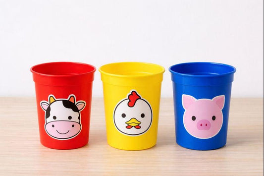 FARM ANIMAL PARTY Cups - Cow party cups Pig party cups Chicken Cups Farm Birthday Farm Decorations Farm Party Farm animal favors Farm cups