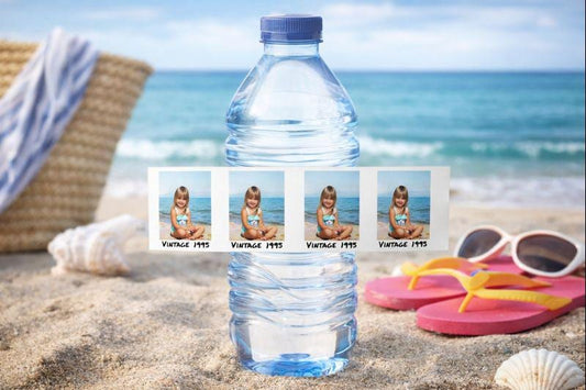 Custom Water Bottle Labels Personalized Photo Bottle Labels, 30th Birthday Party, 90s birthday party decoration, Best of 1995, 1995 Birthday