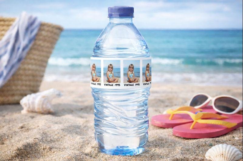 Custom Water Bottle Labels Personalized Photo Bottle Labels, 30th Birthday Party, 90s birthday party decoration, Best of 1995, 1995 Birthday