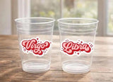 ZODIAC PARTY CUPS - Zodiac Sign Cups Astrology Sign Party Cups Zodiac Party Favors Cups Zodiac Nutrition facts Astrology Cups Horoscope Cups