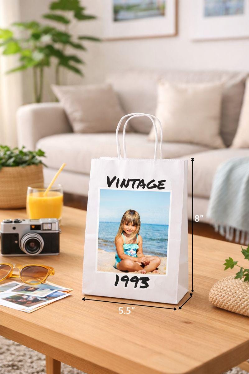 Custom Party Bags Personalized Party Bags Personalized 30th Birthday Bags Vintage 30th Goody Bags Vintage 1993 Custom Favor Bags Decorations