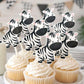 Zebra Cupcake Toppers, Jungle Cupcake Toppers