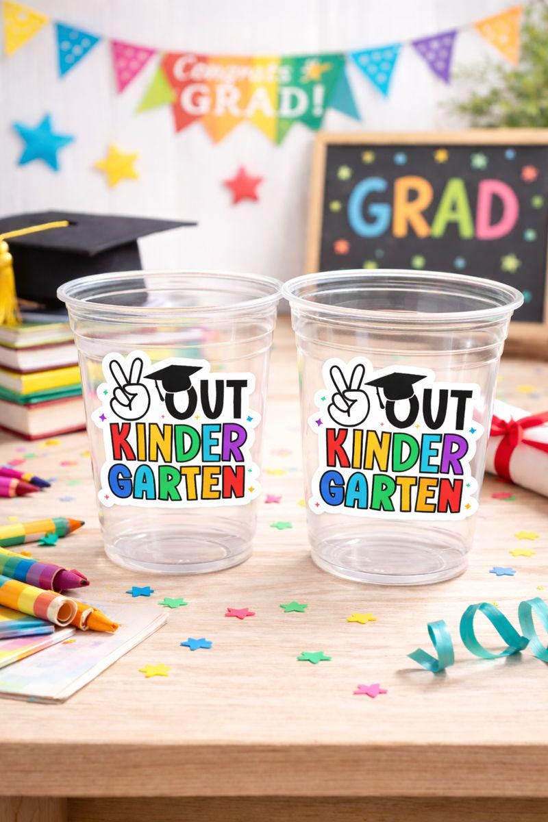 KINDERGARTEN GRADUATION CUPS - Kindergarten Graduation Cups 2026 Graduation Cups Graduation Party Graduation 2026 Party Favors Kinder Party