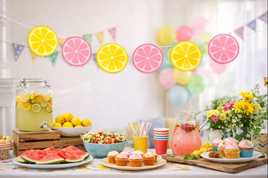 Lemon Banner, Lemon Garland, Lemonade Banner, Lemonade Decorations, Lemonade Birthday Party, Lemon Slices, Lemon Photo Prop, Citrus Fruit