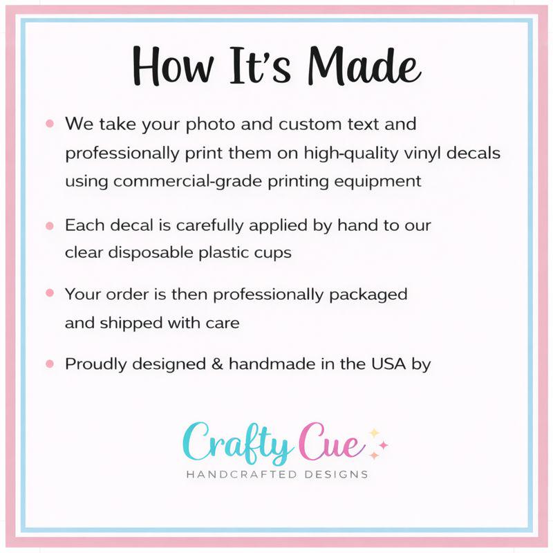 Custom Photo Party Cups 16oz Personalized Plastic Cups with Text for Parties Events Birthday Supplies Decorations Vintage Est Year Face Cups