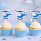 Helicopter Cupcake Toppers, Helicopter Birthday Party Decorations, Helicopter Party, Helicopter Cake Toppers, Helicopter Cupcake Picks,