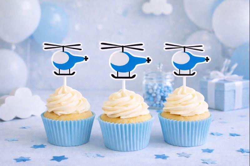 Helicopter Cupcake Toppers, Helicopter Birthday Party Decorations, Helicopter Party, Helicopter Cake Toppers, Helicopter Cupcake Picks,