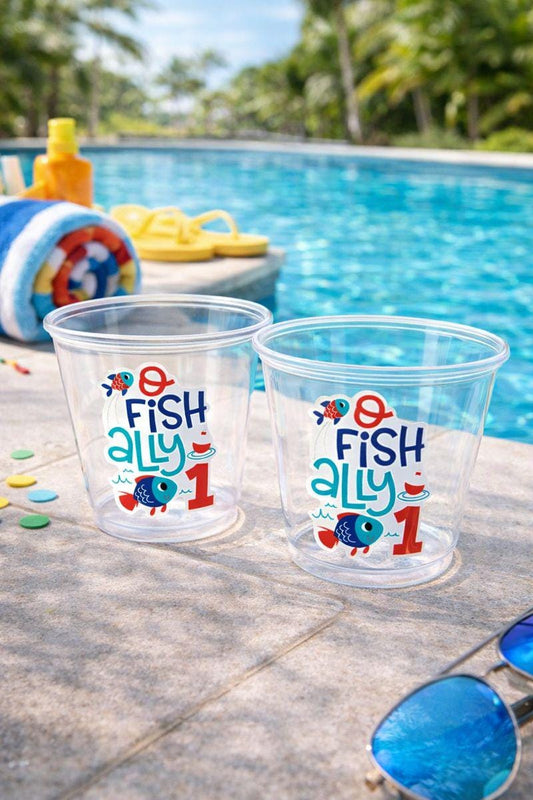 FISHING PARTY CUPS O-Fish-Ally Fishing Birthday Fishing First Birthday Party Gone Fishing Party The Big One Decorations Fish Bait Cups