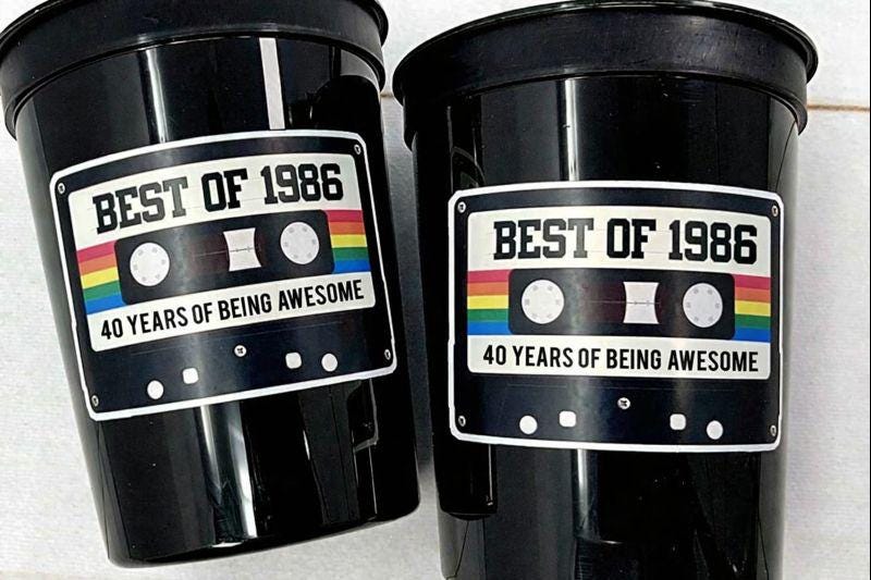40th PARTY CUPS - Best of 1983 40th Birthday Party 40th Birthday Favors 40th Party Cups 40th Party Decorations 1983 Birthday Party Cups 80s