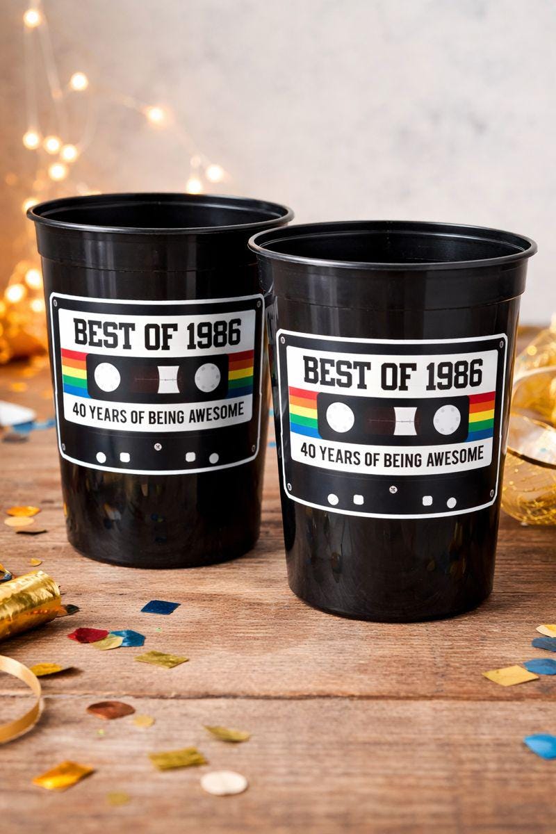 40th PARTY CUPS - Best of 1983 40th Birthday Party 40th Birthday Favors 40th Party Cups 40th Party Decorations 1983 Birthday Party Cups 80s
