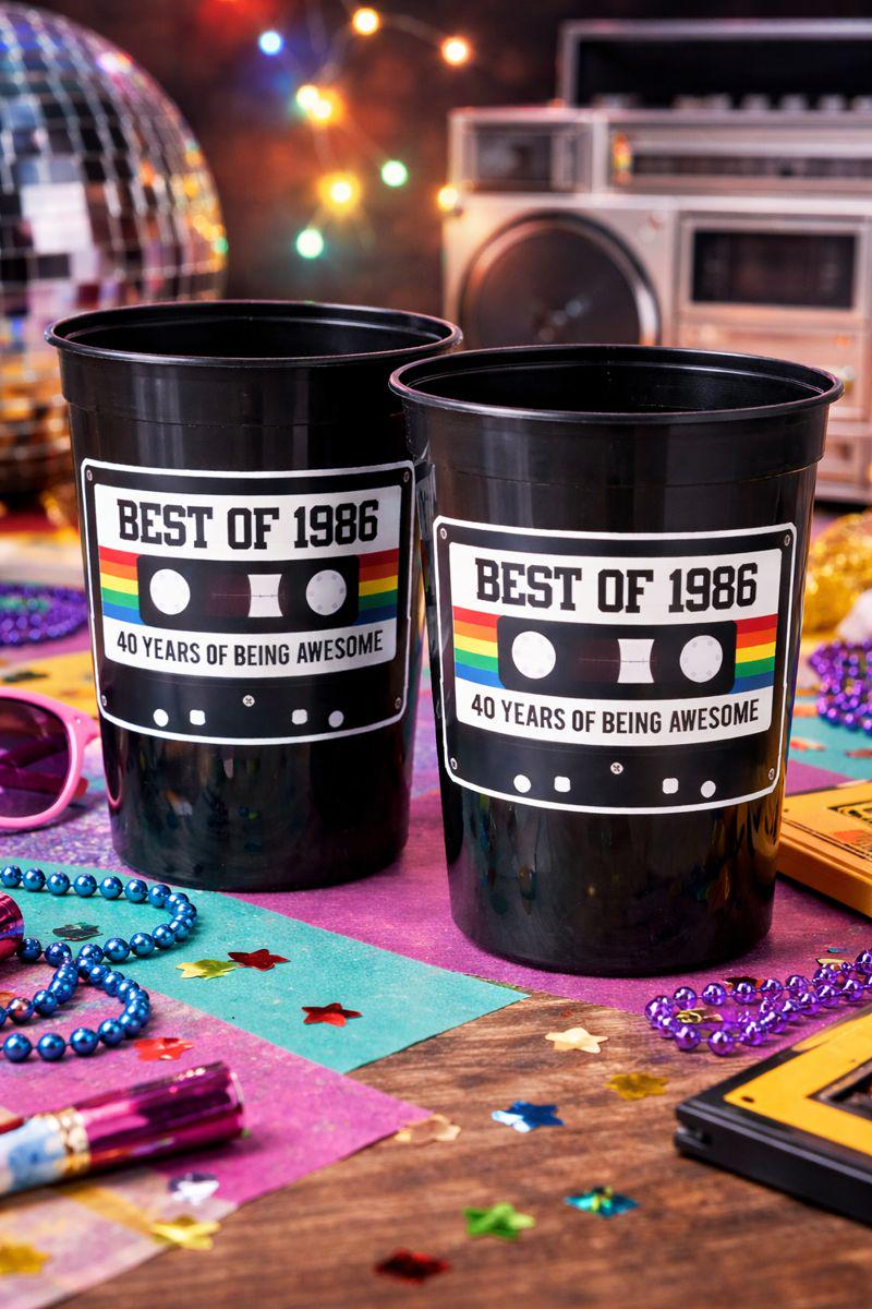 40th PARTY CUPS - Best of 1983 40th Birthday Party 40th Birthday Favors 40th Party Cups 40th Party Decorations 1983 Birthday Party Cups 80s