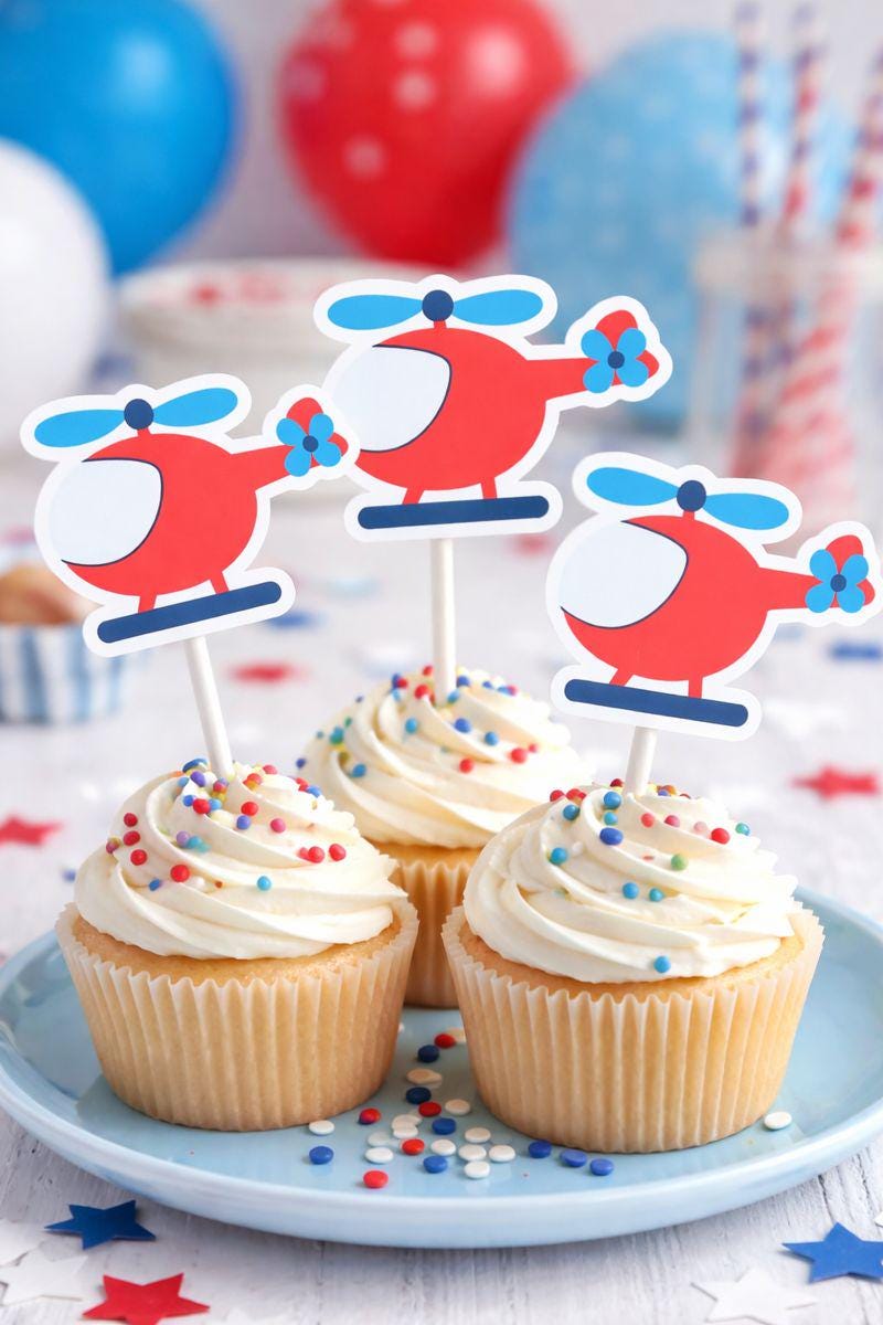 Helicopter Cupcake Toppers