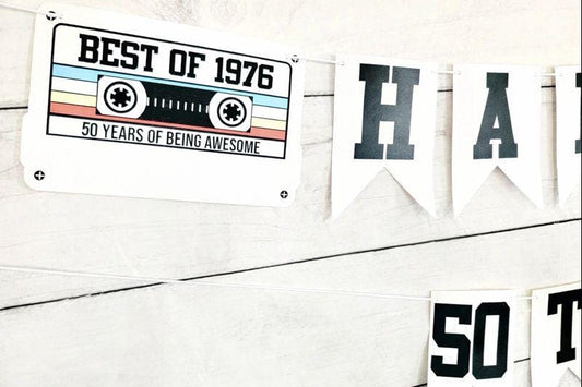 BEST OF 1976 - 50th Birthday Banner 1976 Banner 1976 Party Decorations 50th Party Decorations 50th Party Banner 50 Birthday Party Banner 70s