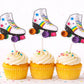 Roller Skate Cupcake Toppers | 80s Party Decorations | Retro Birthday Cupcake Picks | Roller Skating Themed Party Supplies | Roller Skating