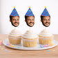 Photo Cupcake Toppers, Face Cupcake Toppers, Face On A Stick Cupake Toppers, Picture Cupcake Toppers, Face with Hat Cupcake Toppers, Funny