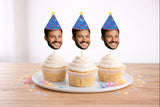 Photo Cupcake Toppers, Face Cupcake Toppers, Face On A Stick Cupake Toppers, Picture Cupcake Toppers, Face with Hat Cupcake Toppers, Funny