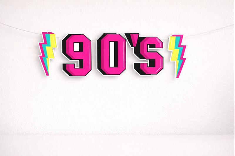 90s Party Banner, Retro Birthday Banner, Custom 90s Theme Party Decor, Personalized Throwback Birthday Sign