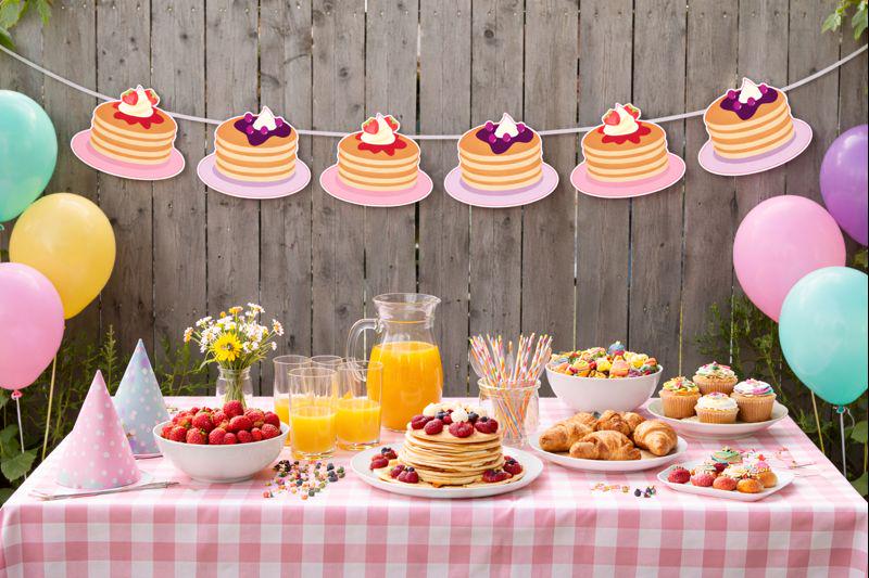 Pancake Garland, Pancake Birthday Banner, Pancake Banner, Pancakes and Pajamas, Slumber Party, Pancake Photo Prop, Pancake Decorations