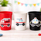 EMERGENCY VEHICLES PARTY Cups - Emergency Vehicles Birthday Party Decorations Firetruck Party Cups Ambulance Party Cups Police Party Cups