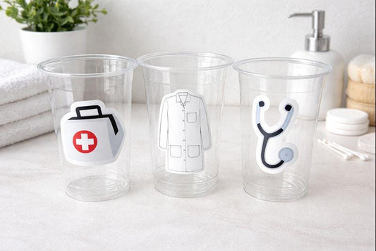 DOCTOR PARTY CUPS - Medical School Party Cups Nurse Party Cups Nursing Party Doctor Party Decorations Doctor Graduation Party Medical Cups