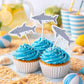 Crafty Cue Shark Cupcake Toppers, Shark Birthday Party Decor, Ocean Theme Cupcake Picks, Under the Sea Party Supplies, Shark Party Cake Toppers