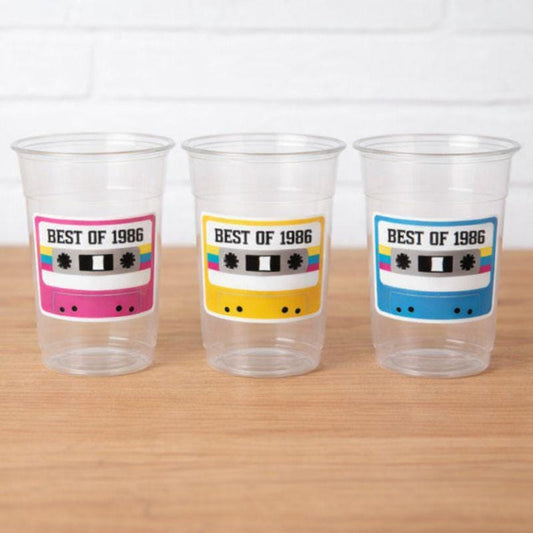 Crafty Cue 40th PARTY CUPS - Best of 1986 40th Birthday Party 40th Birthday Favors 40th Party Cups 40th Party Decorations 1986 Birthday 80s Party Cups