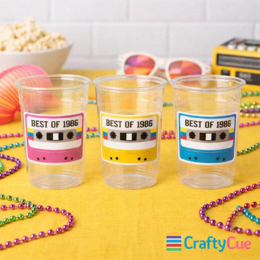 Crafty Cue 40th PARTY CUPS - Best of 1986 40th Birthday Party 40th Birthday Favors 40th Party Cups 40th Party Decorations 1986 Birthday 80s Party Cups