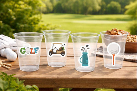 Crafty Cue GOLF PARTY CUPS - Golfing Party Cups Golf Birthday Golf Party Golf Decorations Golf Party Supplies Golfing Cups Golf Cups Golf Party Favors