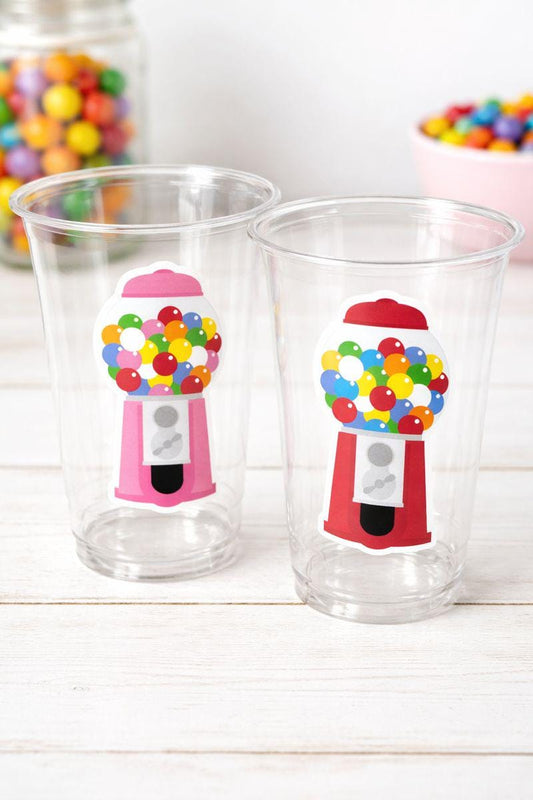 Gumball Party Cups | Gumball Birthday Cups | Candy Party Cups | Gum Ball Dessert Table Cups | Candy Theme Party Cups