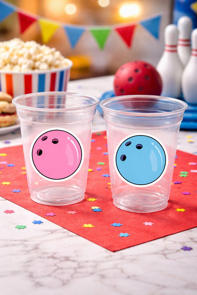 BOWLING PARTY CUPS, Bowling Birthday Cups Bowling Cups First Birthday Bowling Party Decorations Bowling Gender Reveal Pink Blue Party Favors