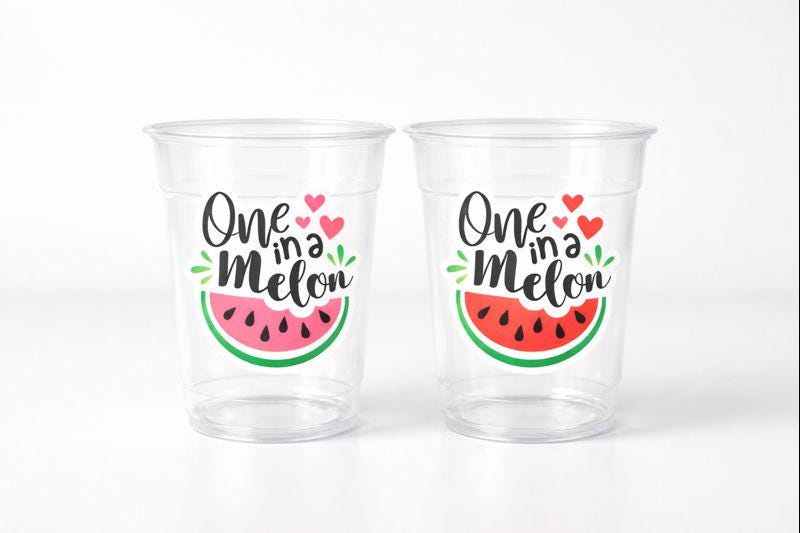 WATERMELON PARTY CUPS - Watermelon Party Favors Watermelon Treat Cups Watermelon Birthday One in a Melon First Birthday 1st Birthday