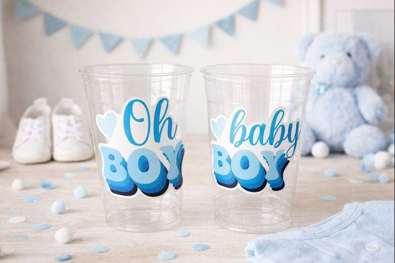 Oh Boy Cups Oh Baby Baby Shower Favors Oh Boy Oh Boy Baby Shower Decorations Boy Baby Shower Party Cups Boy Baby Shower Party Favors Cups