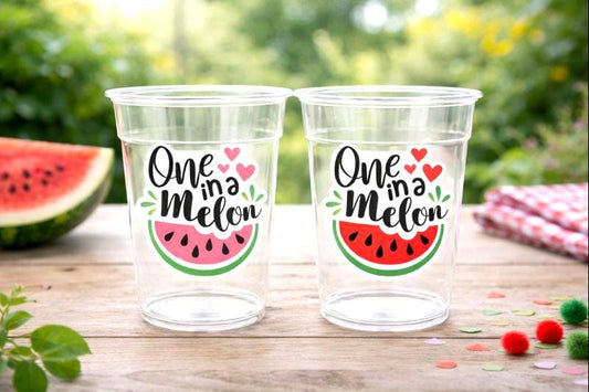 WATERMELON PARTY CUPS - Watermelon Party Favors Watermelon Treat Cups Watermelon Birthday One in a Melon First Birthday 1st Birthday