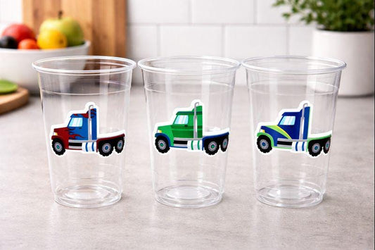 SEMI TRUCK PARTY Cups - Semi Truck Treat Cups Semi Truck Birthday Semi Truck Party Semi Truck Party Favors, Semi Truck Cup Semi Truck Favors