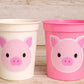 FARM ANIMAL CUPS - Cow party cups Pig party cups Pig Party cups Farm Birthday Farm Decorations Farm Party Farm animal favors Farm cups