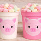 FARM ANIMAL CUPS - Cow party cups Pig party cups Pig Party cups Farm Birthday Farm Decorations Farm Party Farm animal favors Farm cups