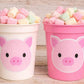FARM ANIMAL CUPS - Cow party cups Pig party cups Pig Party cups Farm Birthday Farm Decorations Farm Party Farm animal favors Farm cups
