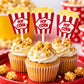 Movie Party Cupcake Toppers - Popcorn cupcake toppers - Movie Party Decorations
