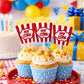 Movie Party Cupcake Toppers - Popcorn cupcake toppers - Movie Party Decorations