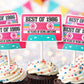 Pink 40th Birthday Party Cupcake Toppers Pink Cassette 40th Birthday Cupcake Toppers Best of 1983 Birthday Vintage 1983 Party 40th Birthday