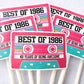 Pink 40th Birthday Party Cupcake Toppers Pink Cassette 40th Birthday Cupcake Toppers Best of 1983 Birthday Vintage 1983 Party 40th Birthday