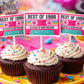 Pink 40th Birthday Party Cupcake Toppers Pink Cassette 40th Birthday Cupcake Toppers Best of 1983 Birthday Vintage 1983 Party 40th Birthday