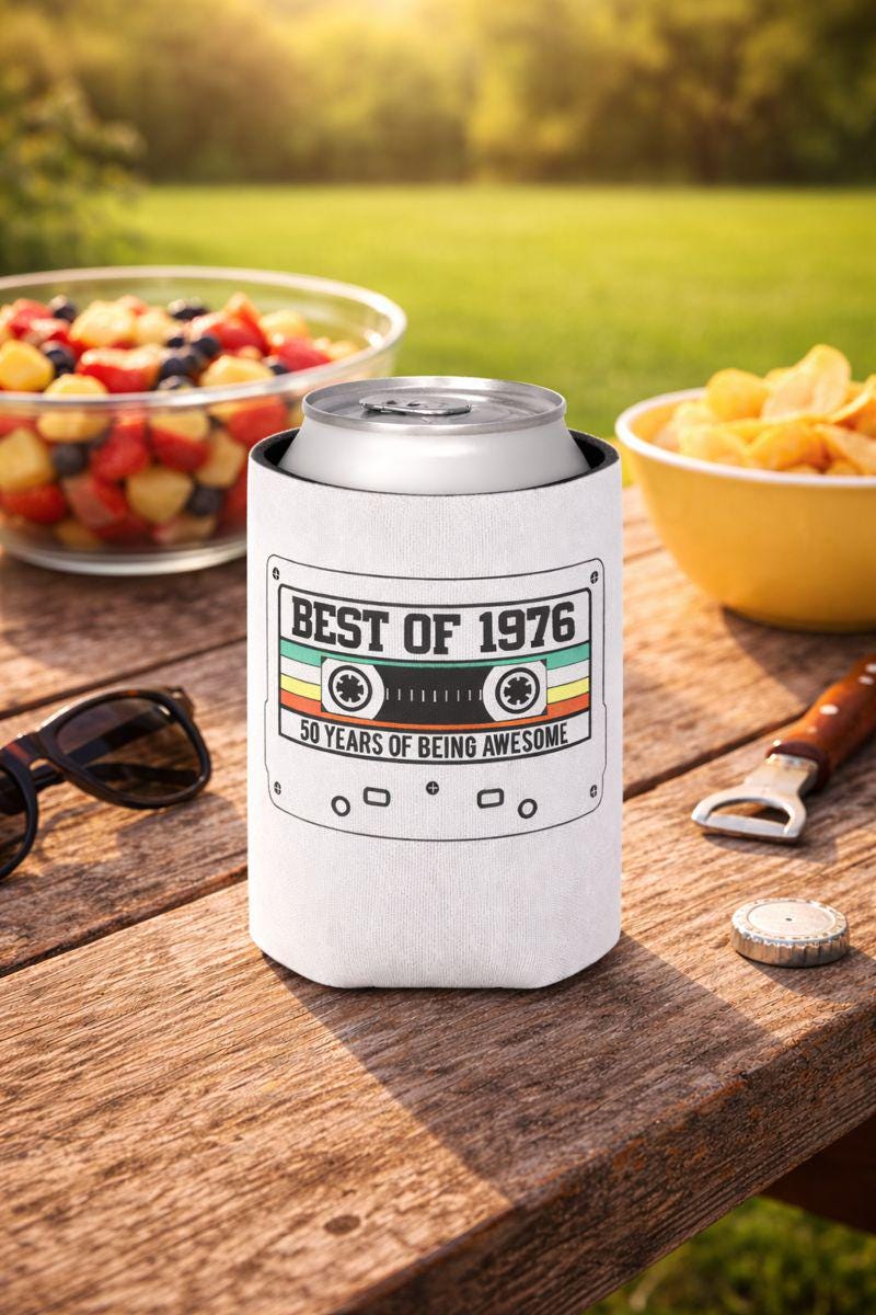 1975 Can Cooler, 1975 Birthday Can Cooler, 1975 Birthday Party, 50th Birthday Favors, 50th Party Can Coolers, Best of 1975, Vintage 1975