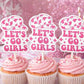 Cowgirl Cupcake Toppers Let's Go Girls Cupcake Toppers Bachelorette Party Cupcake Toppers Bachelorette Decorations Cowgirl Bachelorette