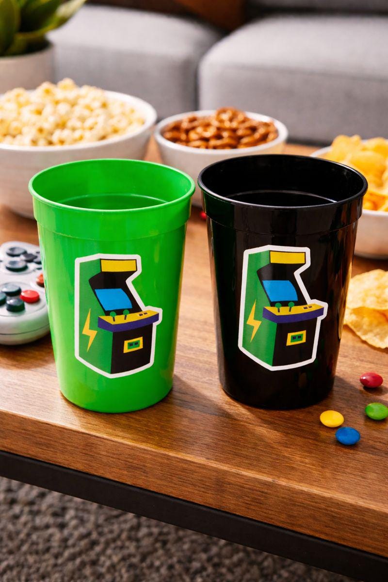 VIDEO GAME PARTY Cups - Video Game Cups Video Game Party Cups Level Up Party Decorations Gamer Baby Shower Decorations Video Game Birthday