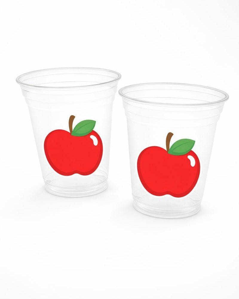 APPLE Cups, Apple, Birthday, Apple Party, Teacher Party, Back to School Cups, School Party, School Decorations, Teacher's Gift, Snack Cups