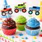 Monster Truck Cupcake Toppers Monster Truck Party Decorations Monster Truck Cake Toppers Monster Truck Birthday Supplies Monster Truck Party