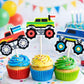 Monster Truck Cupcake Toppers Monster Truck Party Decorations Monster Truck Cake Toppers Monster Truck Birthday Supplies Monster Truck Party